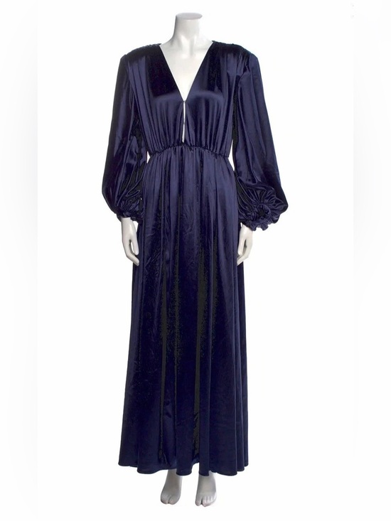 Bronx and Banco Dresses & Skirts - Bronx and Banco Navy Long Sleeve Satin Maxi Dress